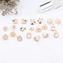 2019 neue Mode Frauen Nette Opal Fisch Blume Stud Ohrringe Schöne Sweety Katze Koreanische Pendientes Schmuck Geschenke Ohr Zubehör