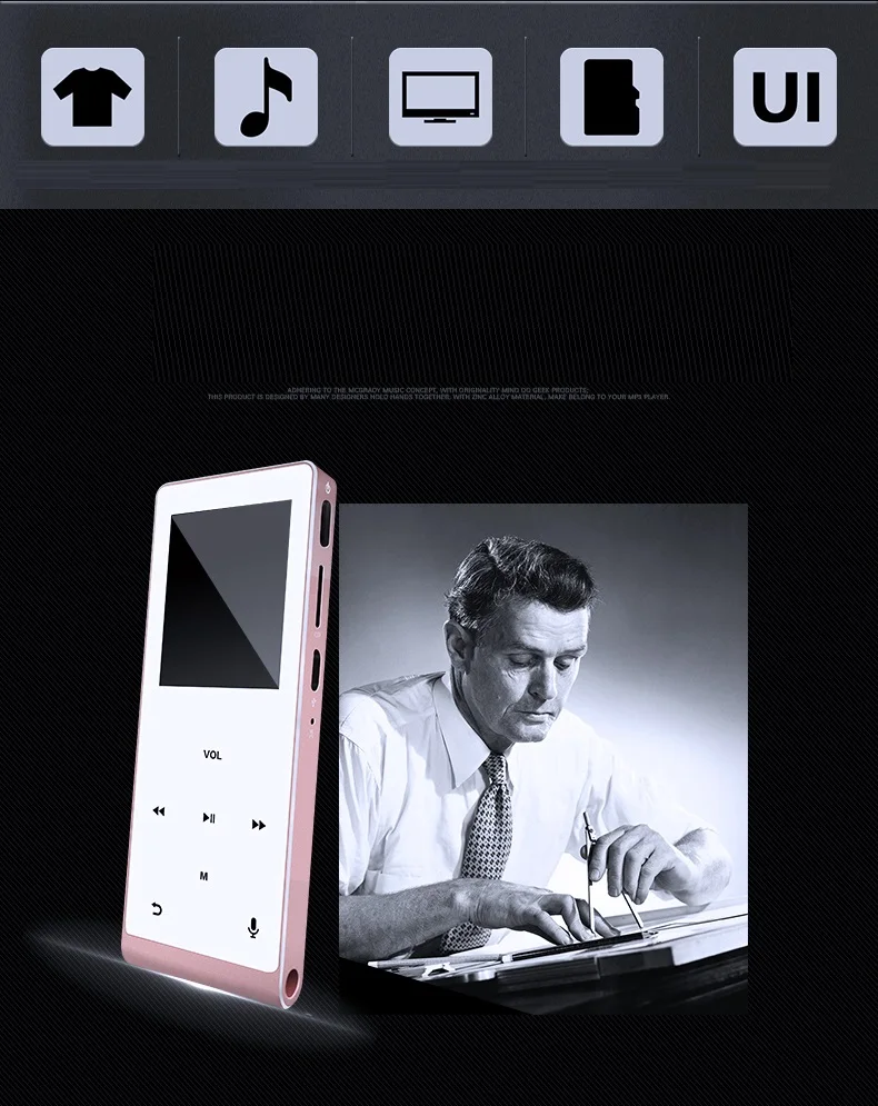 Bluetooth HIFI MP4 Player 8G Touch Screen MP3 Multi-language Shatterproof Scratch Resistant Pedo Meter Recorder E-Book Video (2)