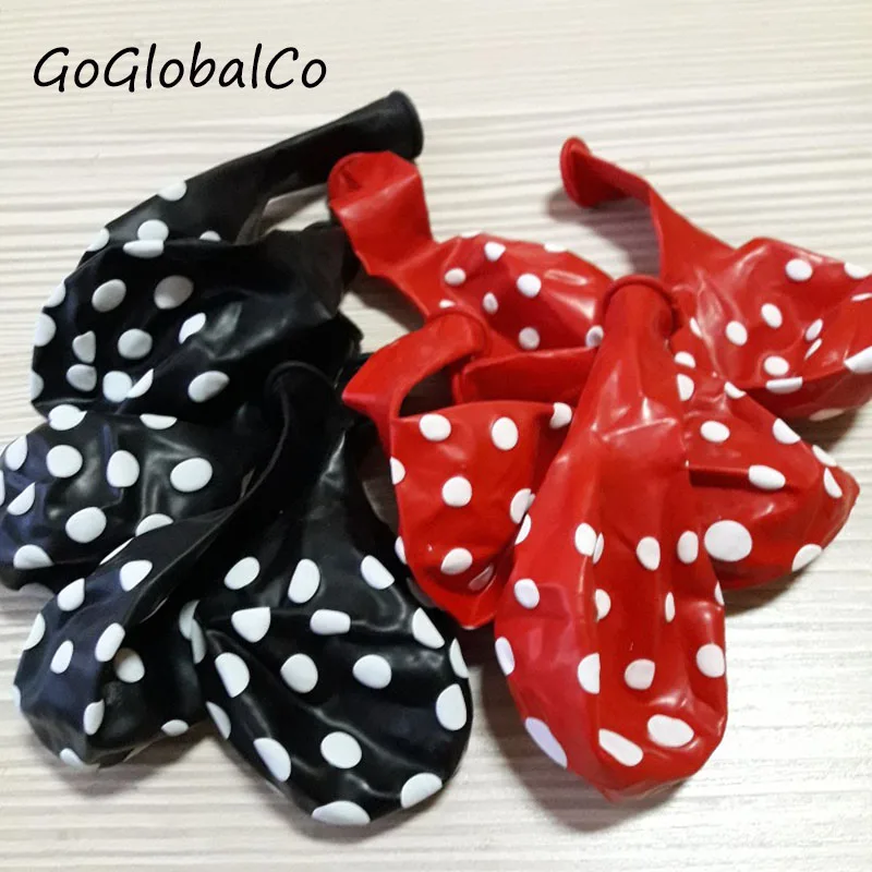 

Latex Balloons 100 pcs/Lot 12 Inch Polka/Dot balloon Wedding Decoration Supplies Minnie Mouse Party Supplies Balloons Multicolor