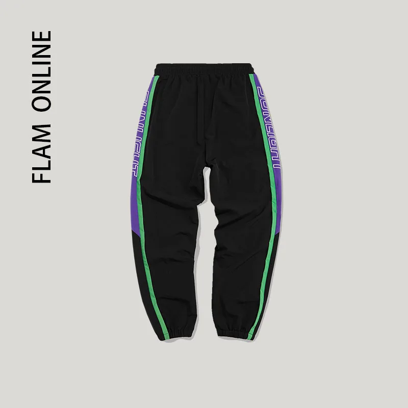 2019 Elastic Waist Track Pants Jogger Trousers Street wear Patchwork Letter Printed Side Stripe Man Sweatpants