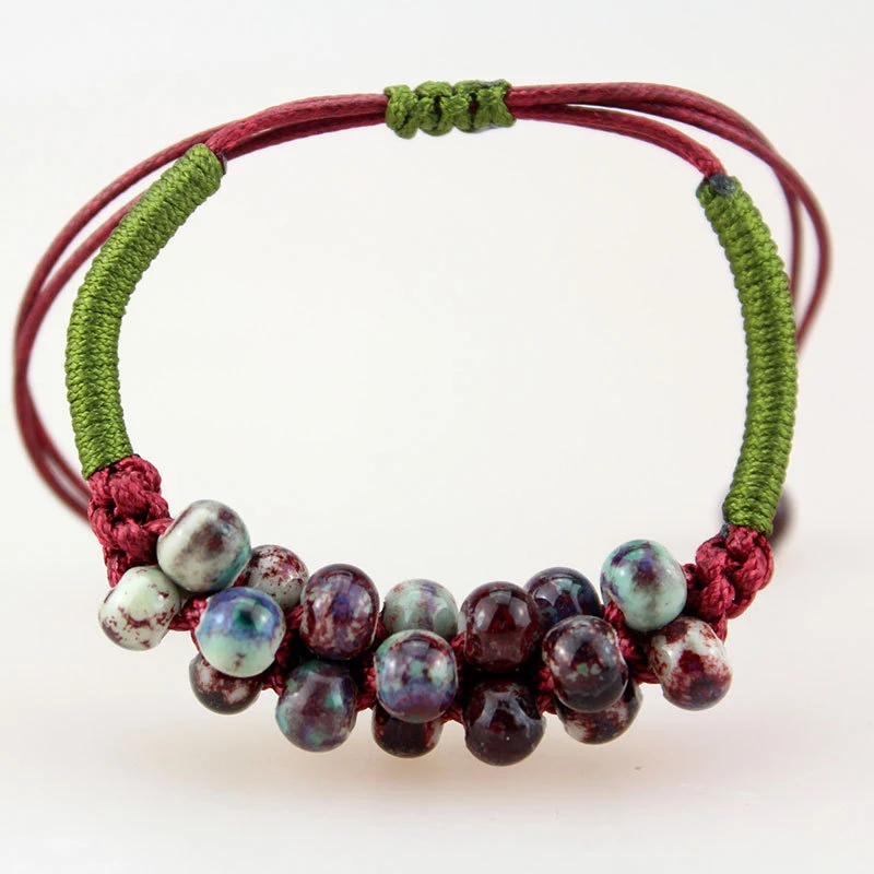 

Pop Original vintage Ceramics Small beads Girls Bracelet Good Lucky Bracelet cute Lover Bracelet Lovers Lucky Jewelry Women Gift