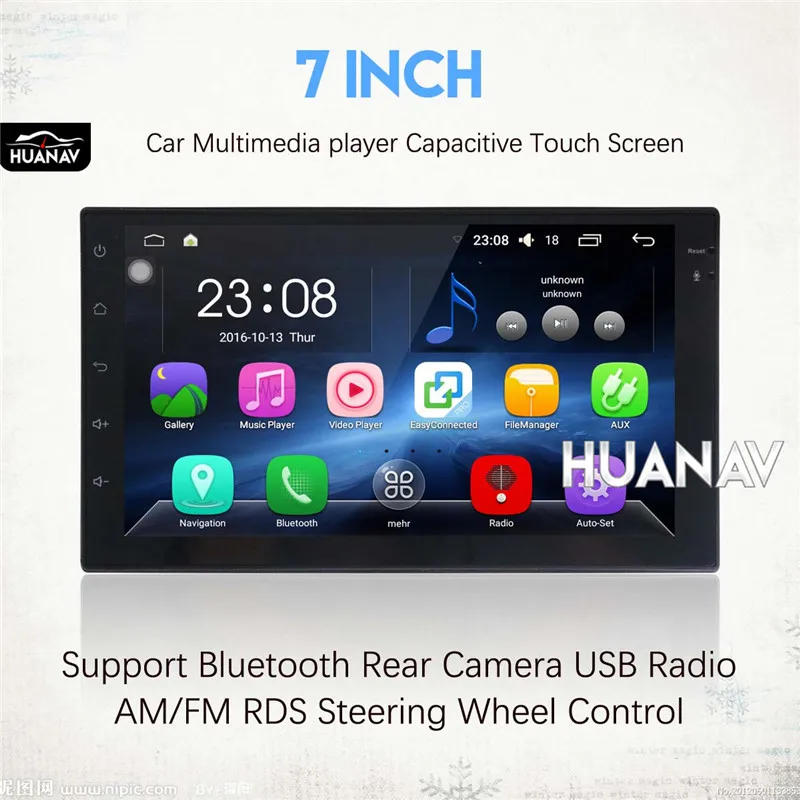 Discount Universal Car radio Player GPS navigation for most car 2 din car radio GPS Android 6.0 7 INCH Multimedia Stereo Headunit 2