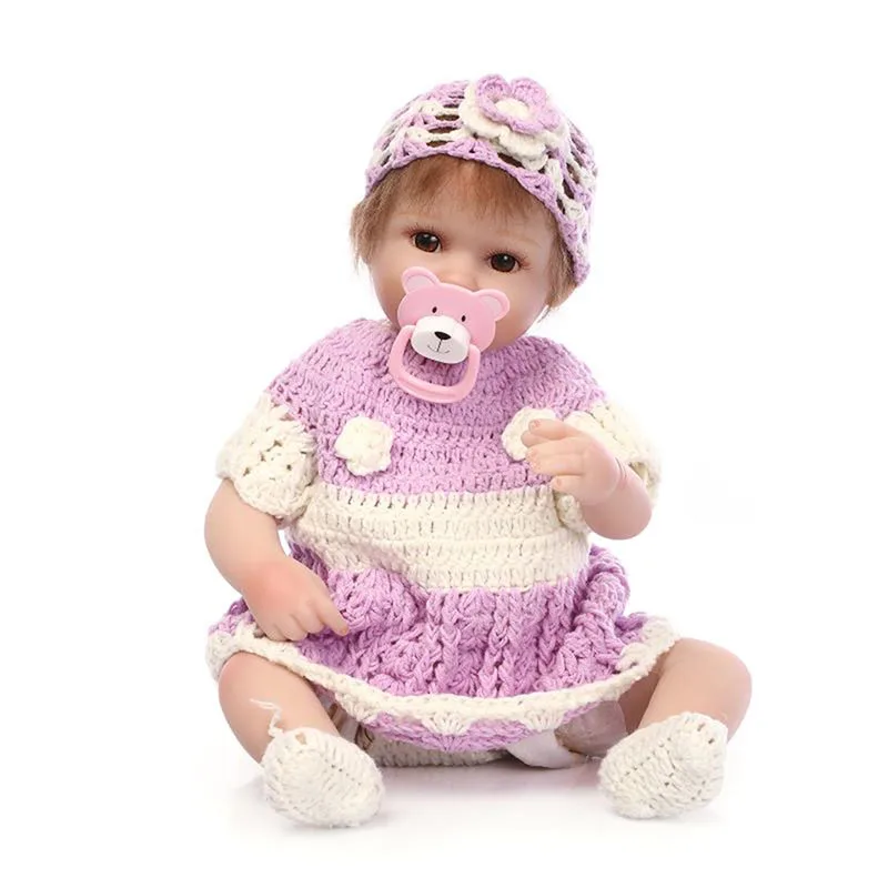 ФОТО Handmade Soft Silicone Reborn Baby Doll Safe Lifelike 17 Inch Baby Doll Kits Toy Birthday Xmas Girl Gifts Limited NPK COLLECTION