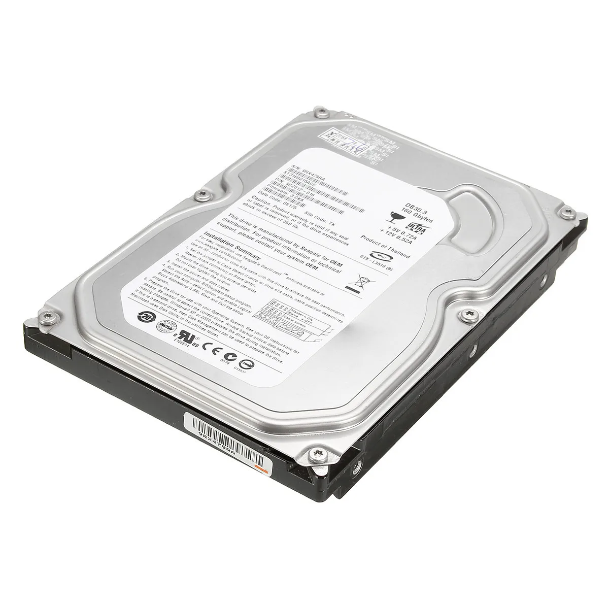 3.5'' Hard Disk Drive 160GB 7200RPM 2MB IDE PATA ATA-100 Interface High Speed Internal for Data Storage PC Desktop 3.5'' Hard Disk Drive 160GB 7200RPM 2MB IDE PATA ATA-100 Interface High Speed Internal for Data Storage PC Desktop