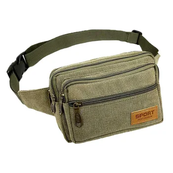 

Men Canvas Large Capacity Anti Dirt Pouch Adjustable Belt Zipper Messenger Money Pocket Gift Travel Casual Waist Bag Colorful