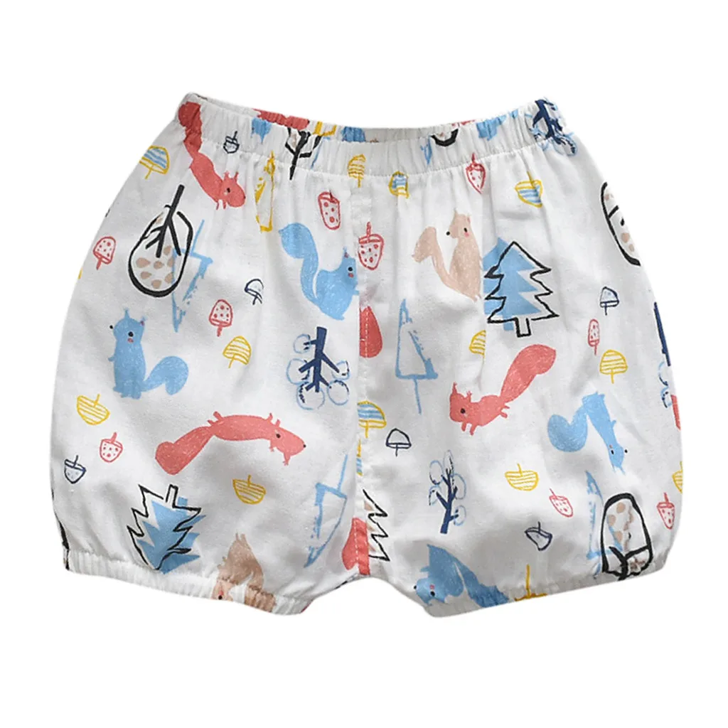 Повседневные эластичные шорты с принты животных из мультфильмов для маленьких мальчиков и девочек летние pantaloncini sunga masculina bade шорты jungen - Цвет: White