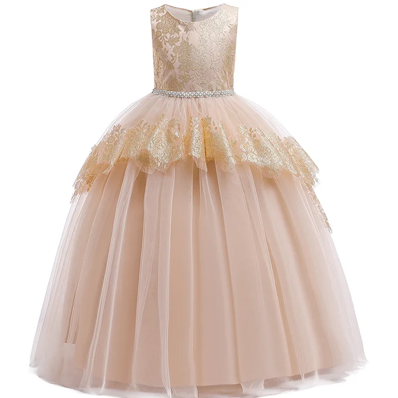 Фатиновое платье для первого причастия с цветочным узором для девочек, вечернее платье трапециевидной формы, вечерние платья подружки невесты для торжеств