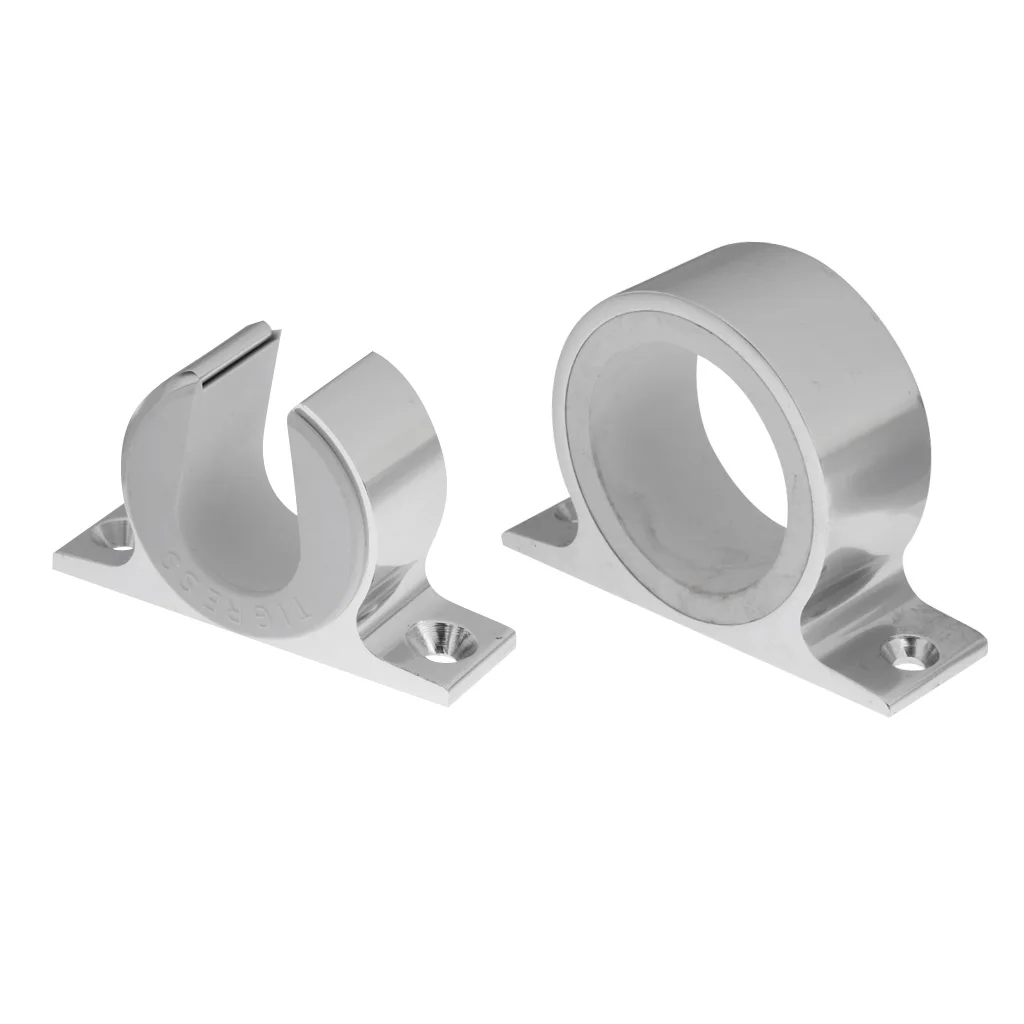 2Pcs Stainless Steel Fishing Rod Hanger Rock Wall Mounted Pole Holder