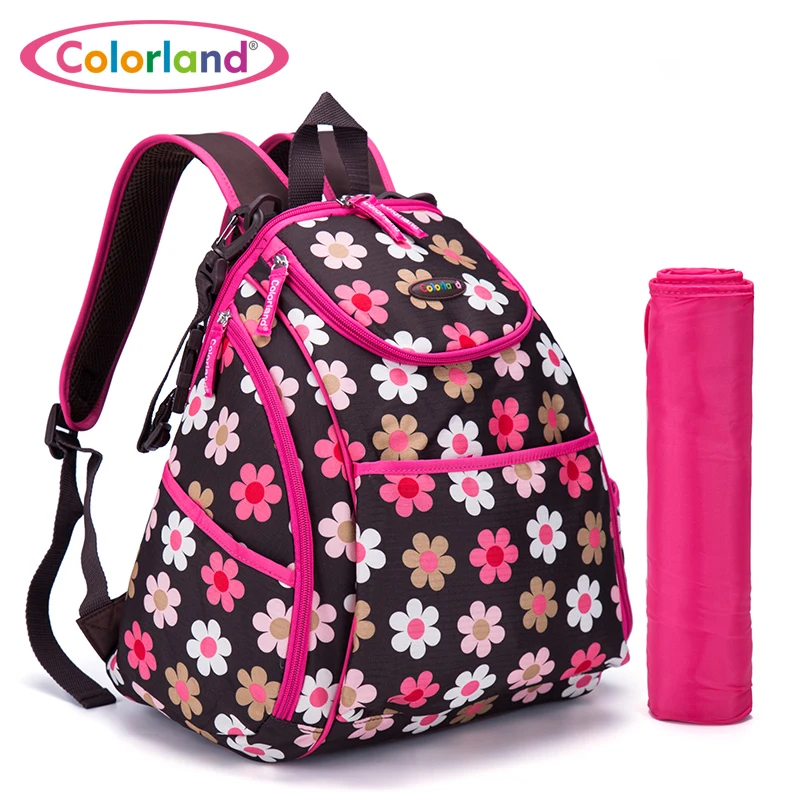 

Floral printing baby Diaper bag Nappy Shoulder Bag Changing Pad Mummy Baby backpack zipper closure 31*36CM