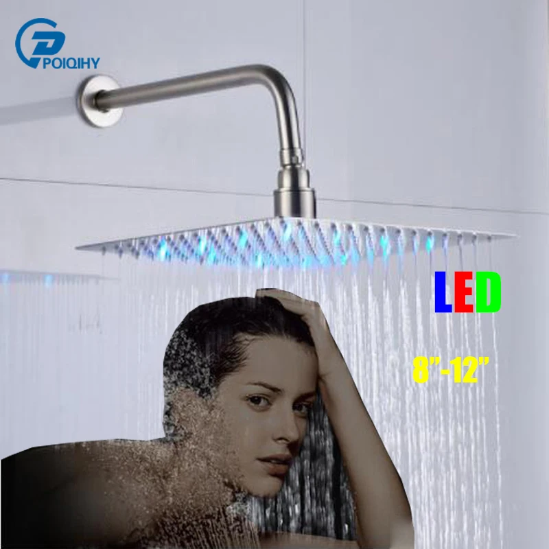 

POIQIHY Shower Head LED Ultrathin Shower Head with Shower Arm