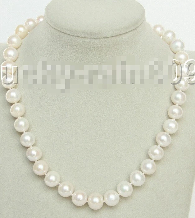 

Genuine natural 17" 12mm white round freshwater pearls necklace E9150 (A0325)