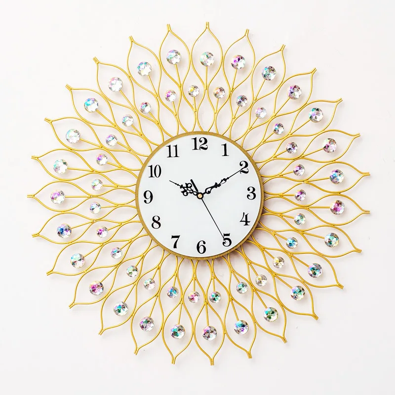 

Oversized Wall Clock Modern Design Living Room Decoration Diamond Large Metal Clocks Hanging Wall Watch Home Decor Silent 70cm