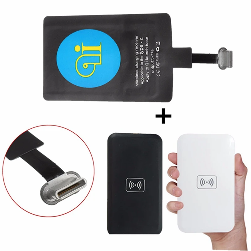 

Type C Qi Wireless Charging Adapter Receiver Module Charger Pad Universal For Huawei Honor 8 P9 Type C Port Smart Mobile Phones
