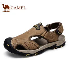 Camel Brand New Men’s Beach 2016 Summer Outdoor Wear-resistant Genuine Leather Handmade Fishermen Beach Sandals
