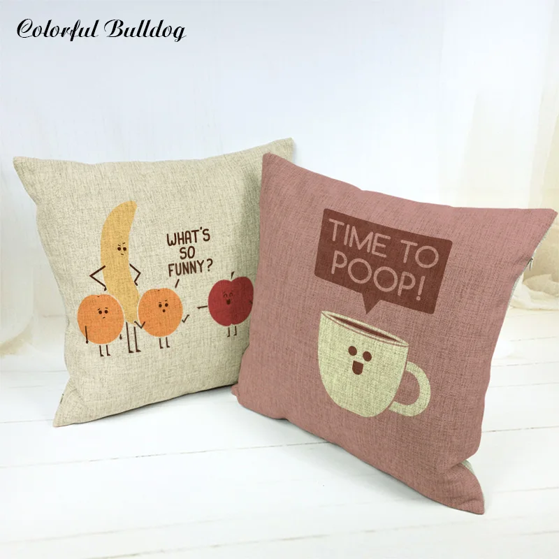 

Throw Pillowcase Cartoon Cute Character Cushion Cover 45*45cm 30*50cm Square Linen Cotton Home Car Seat Hotel Decorate Almofadas