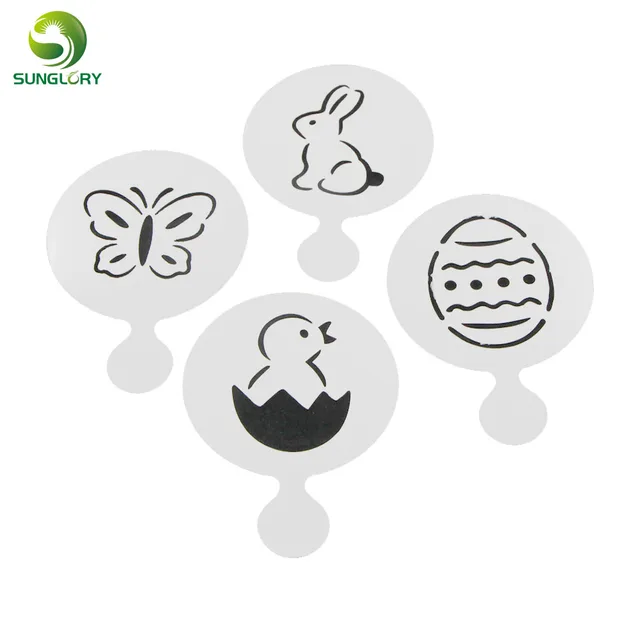 4pcs set rabbit butterfly chick egg cake stencil fondant cookie