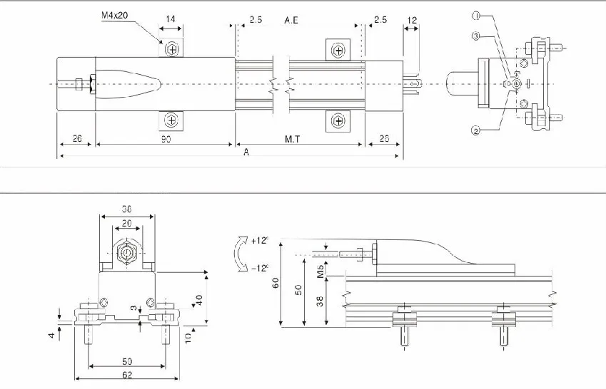 KTF-50 100 150 200 250 300 350 450 мм слайдер электронная линейка, слайдер датчик перемещения, литьевая машина электронная линейка