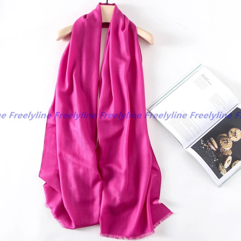 

2017 100% Wool Scarf Winter Scarf Women Solid Scarves & Wraps Shawl Cape Female Luxury Long Scarfs 185x65cm