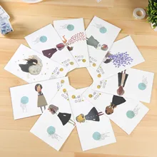 1 шт., канцелярские принадлежности, дневник, небольшой свежий цвет, ручная роспись, конверт с рисунком, бумажная сумка для хранения, креативное приглашение для девочек