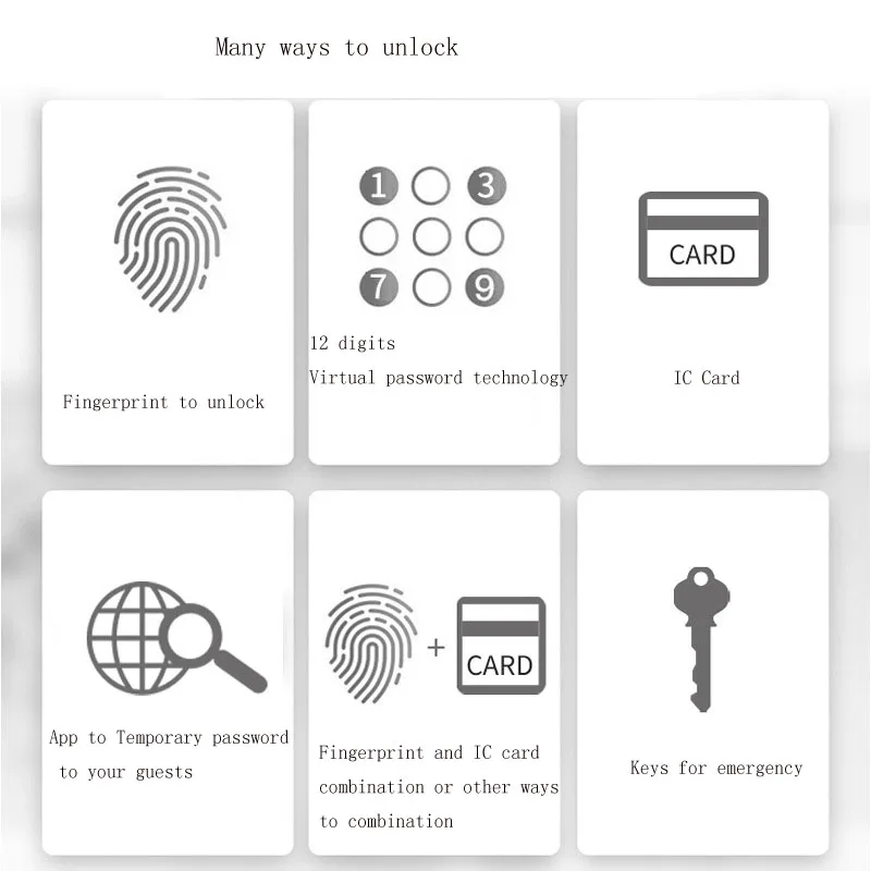  Fingerprint Lock Digital Door Lock Biometric electric lock Security door Smart Living Room Bedroom  - 33039516463