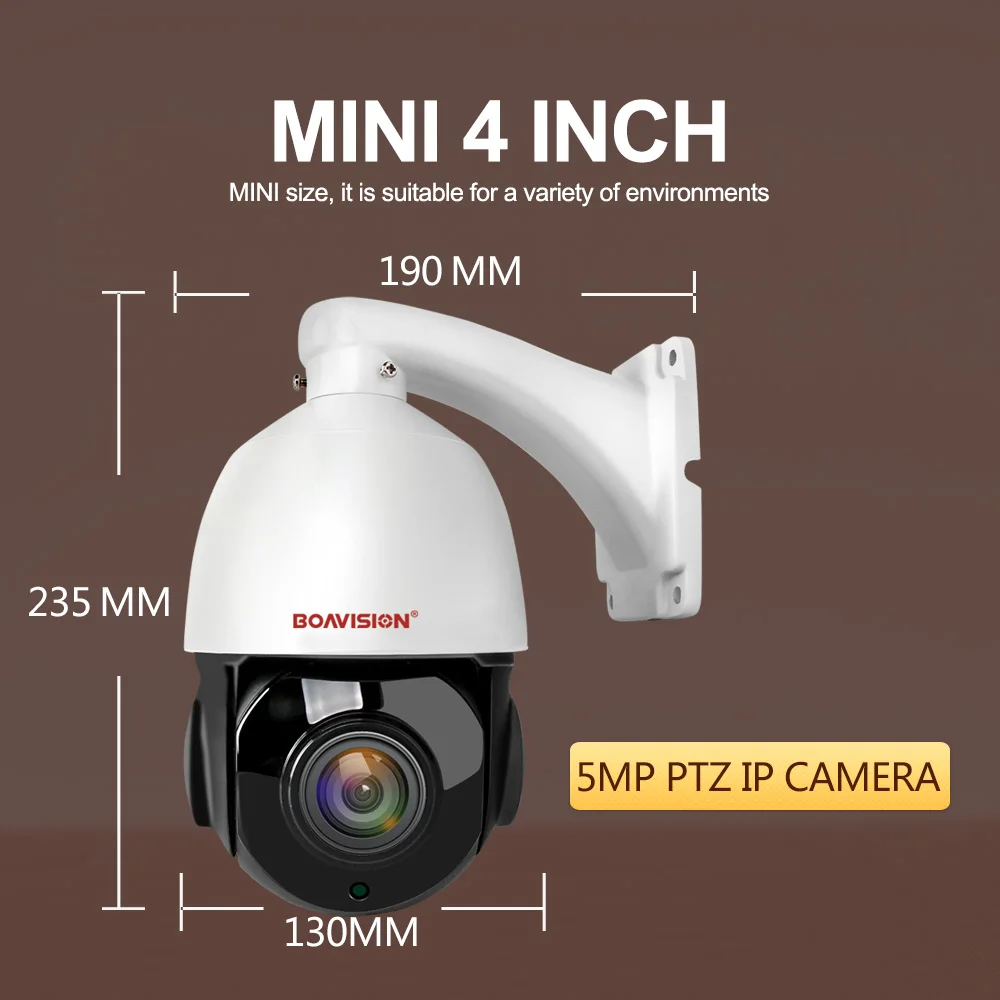 IP камера H.265 Ultra HD 5 Мп PTZ наружная инфракрасная скоростная купольная мини ночного