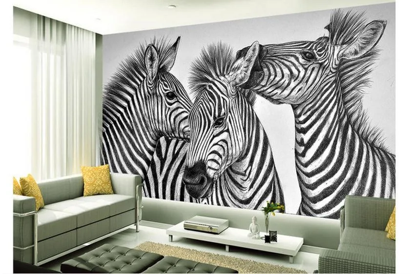 Custom Photo Wallpaper 3d Wall Murals Black And White And Abstract The Zebra Sofa Setting Wall Mural Wallpaper Home Decoration Custom Wall Paper Wall Paperwallpaper Home Decor Aliexpress