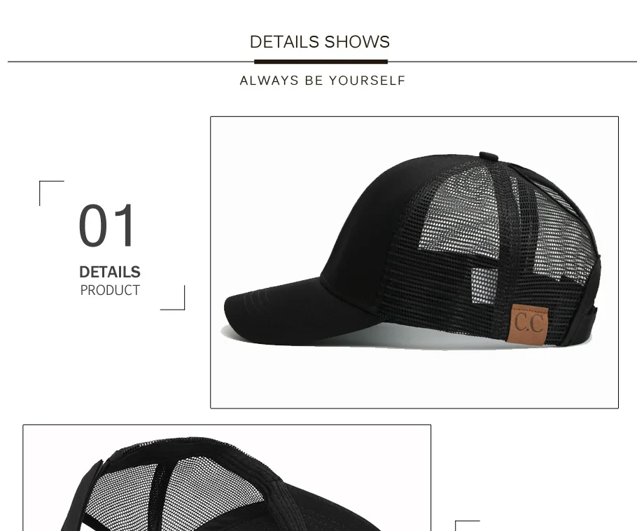 Glitter Ponytail Baseball Cap Women Messy Bun Adjustable Snapback Hats Girls Adjustable Summer Mesh CC Caps Drop Shipping   (25)