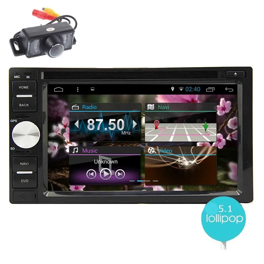 Perfect 2 Din Android 5.1 Lollipop Car DVD Player In Dash Navigation GPS headunit Touch Screen Car Stereo Radio Receiver WiFi Bluetooth 2