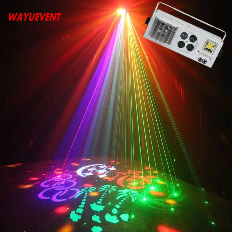 

New LED 4 in 1 Laser flash KTV effect lights Gobo Strobe butterfly derby light DMX512 Disco Club Party DJ stage lighting