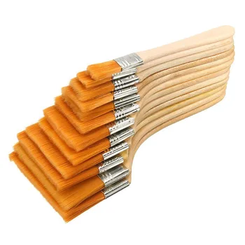 

12pcs/Set High quality nylon Mao Banshua oil painting brush, BBQ brush for painting art Easy To Clean wooden cleaning brush