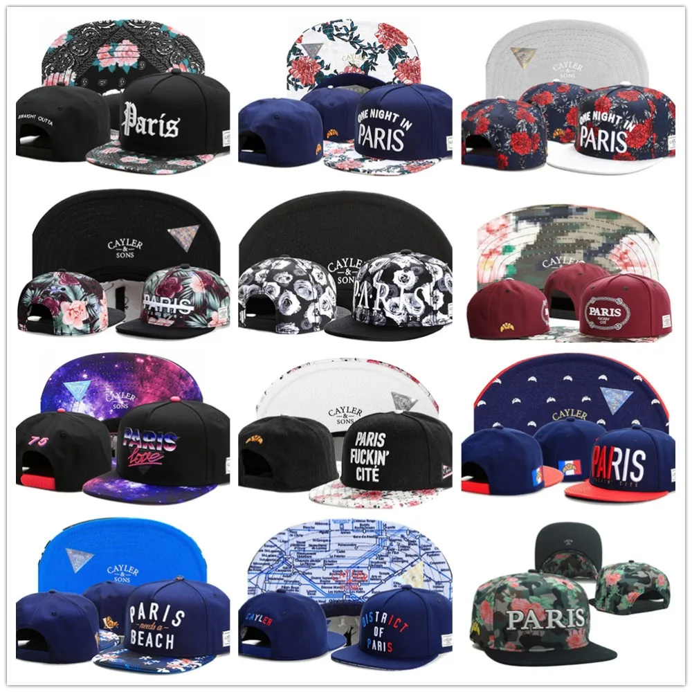 

2016 Fashion Cayler&Sons Baseball Caps Men Cayler Sons Paris City Snapback Hip Hop Outdoor Sports Hat Women Beach Casquette Snap