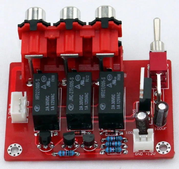 

Free Shipping! Audio BOARD Switch plates RCA to RH2.54 Audio Input signal Selector Relay Board /Three-way input switching