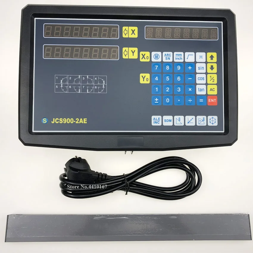 

Mill Lathe Drilling Machines Tools Digital Readout 2 AXIS Dro Set JCS900-2AE with 2 PCS 850mm Length Linear Optical Ruler