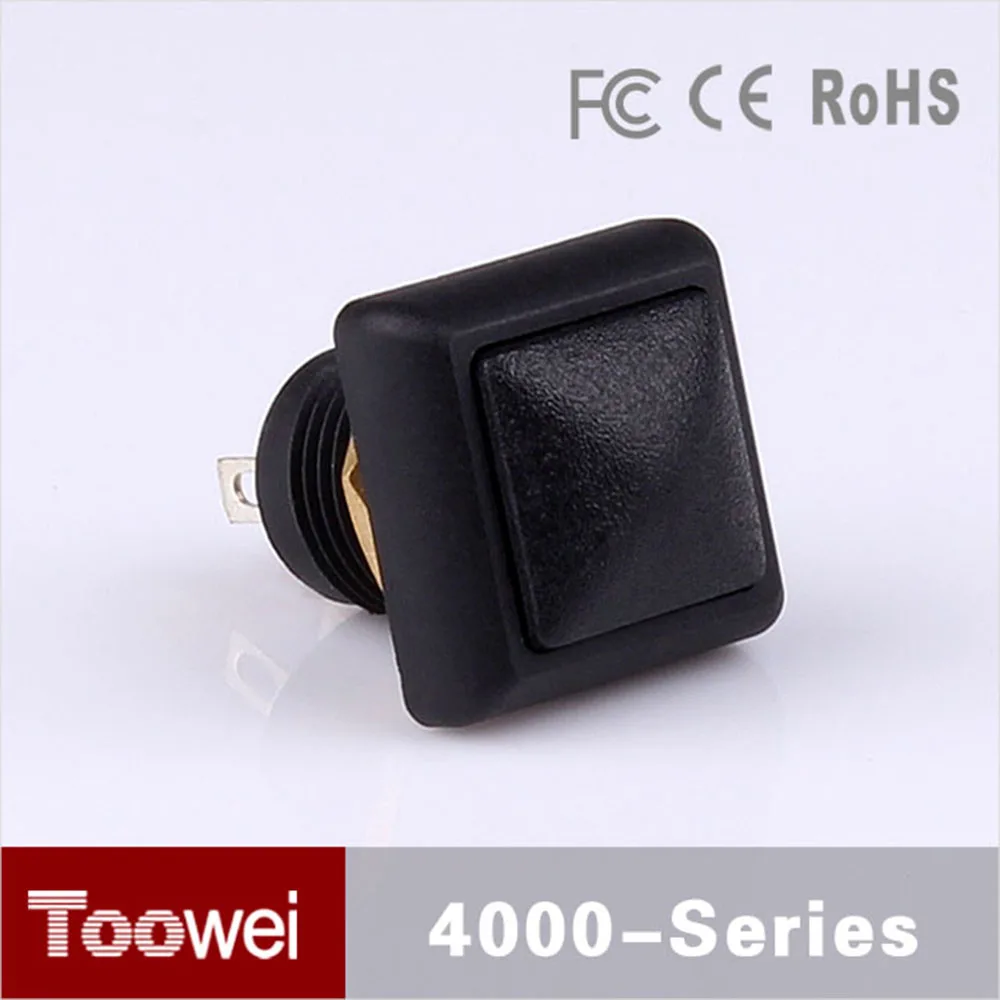 

5 pieces Toowei White Square Button 12mm miniature waterproof push button electrical switch without light