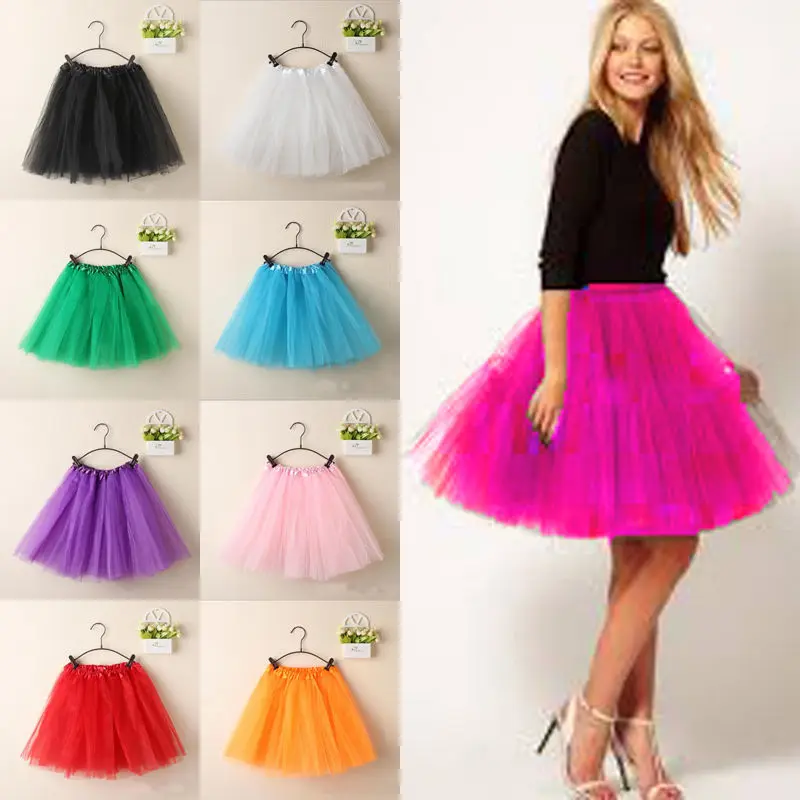 Горячая пушистая Kawaii для взрослых Новинка цветные юбки для женщин тюль пачка многоцветная танцевальная балетная мини-юбка