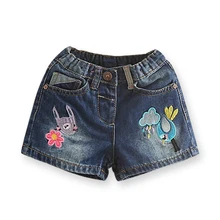 Летние джинсы, шорты для девочек, Брендовые джинсовые шорты с вышивкой, повседневные штаны для девочек, джинсы, детская одежда, одежда для детей 2-7 лет