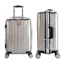 ФОТО 20 inch to 30 inch Suitcase waterproof PVC transparent dust cover with zipper opening luggage protection bag for travel use