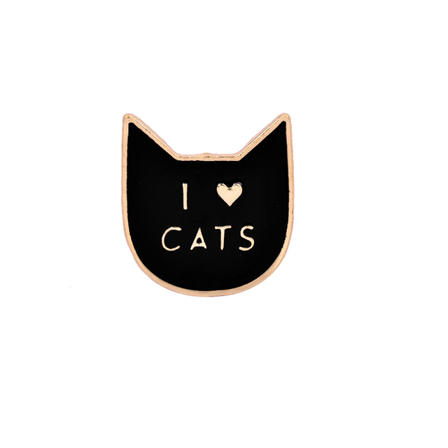 Quality Cute Cat Collection Bird Panda Punguin I Love Cat Brooches For Ladies Women Men Jewelry Pin Metal Enamel Lapel Pins