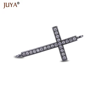 

New Arrival 2019 Fashion Color Clear Zircon Rhinestone Cross Connectors Charms for Jewelry Making Supplies Wholesale