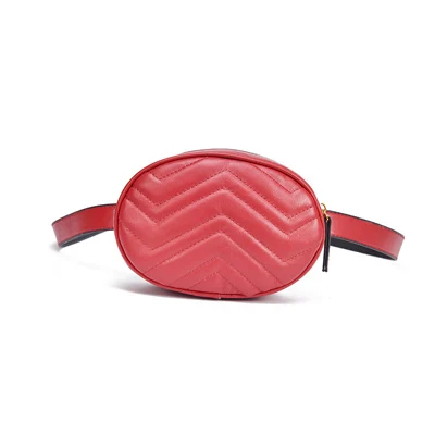 Поясная сумка, круглая поясная сумка, Женская Роскошная брендовая кожаная сумка, красная, черная, бежевая,, летняя, высокое качество, Прямая поставка - Цвет: red