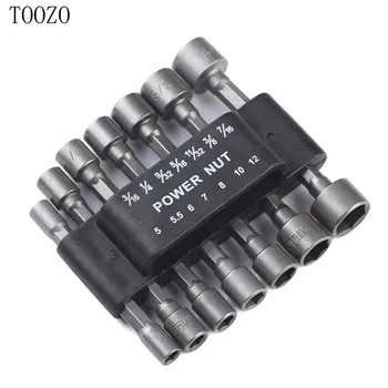 

diy tools 14pcs Power Nut Driver Drill Bit 1/4'' Driver Hex + Impact Drills Driver Socket Bit Set Hex Shank Adapter Drill Nut Dr