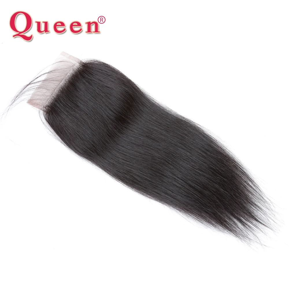 Queen hair перуанский прямо Реми натуральные волосы Weave Связки Бесплатная Часть Кружева закрытия с ребенком волос Mix 3 или 4 Связки Полный голова