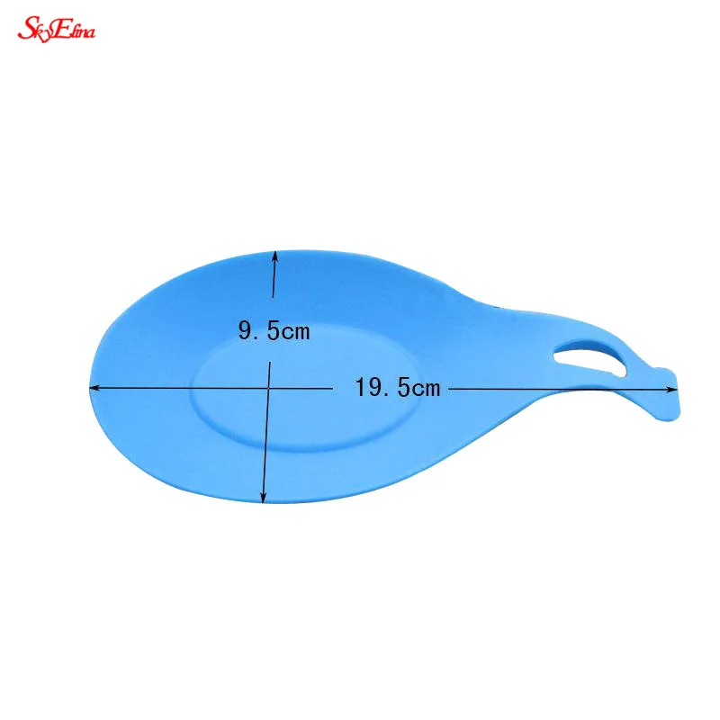 1Pcs Silicone Spoon Rests Silicone Heat Resistant Placemat Drink Glass Coaster Tray Spoon Pad Kitchen Tool 5ZCF419