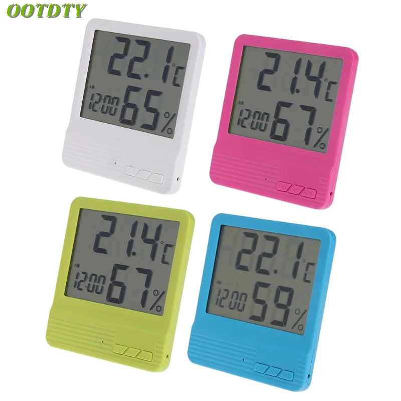 

OOTDTY Digital LCD Thermometer Hygrometer Temperature Humidity Meter Alarm Clock Indoor