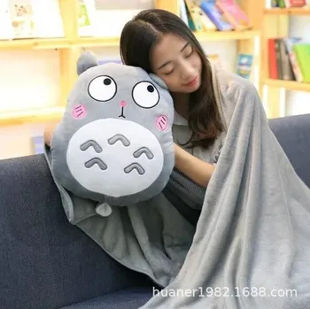 

My Neighbor Totoro pillow with Warm hand include blanket Soft totoro pillow Stuffed Toys