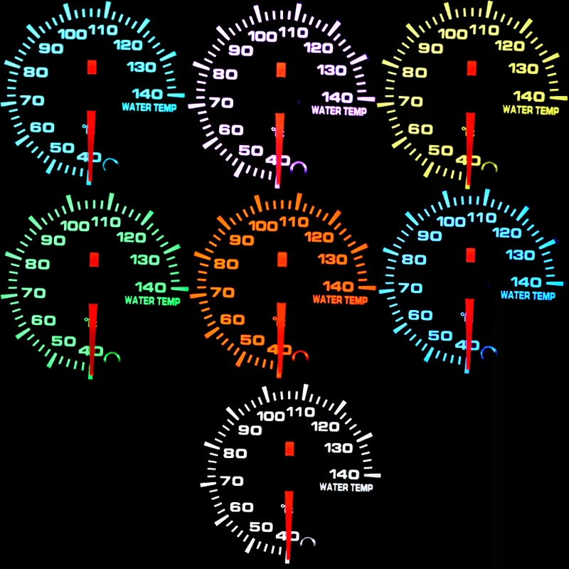 " 52 мм 7 цветов светодиодный Автомобильный датчик температуры воды 40-140 градусов Цельсия измеритель температуры воды Высокоскоростной шаговый двигатель с датчиком
