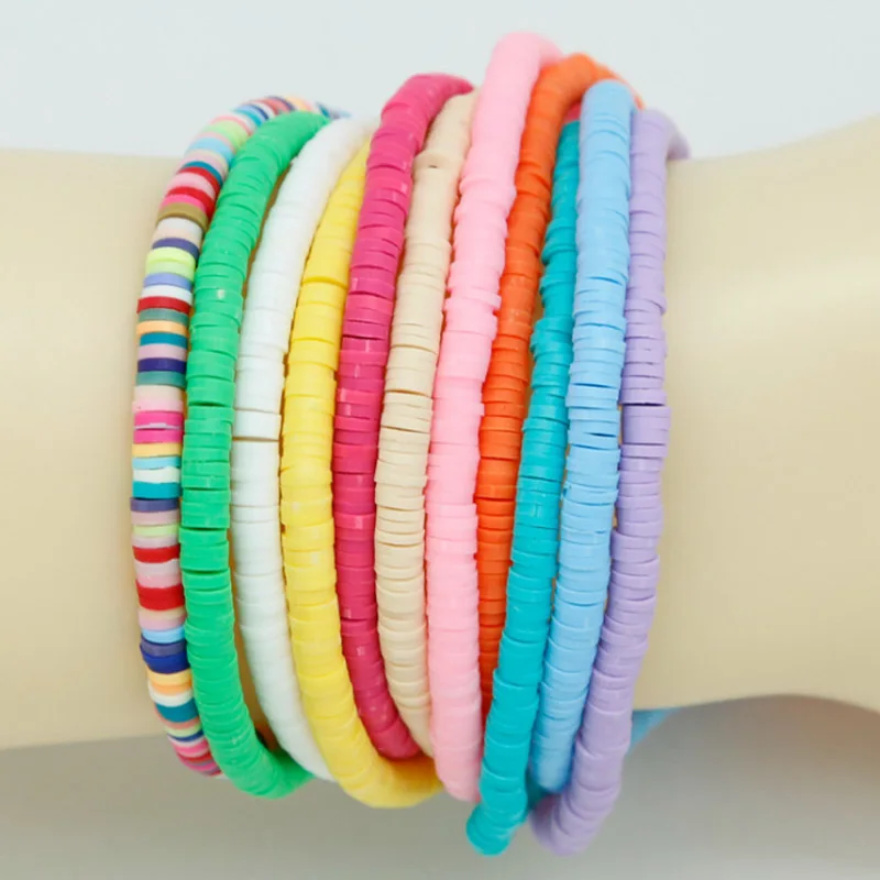 

About 3/4/5/6/mm 400pcs/String Mix Color Fimo Slices Clay Beads Vinyl Beads For Jewelry Making Bracelet Accessories DIY Jewelry