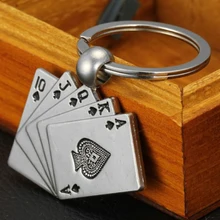 JETTINGBUY Design Kühlen Luxus metall Keychain Auto Schlüssel Kette Schlüssel Ring Poker Casino kette farbe anhänger Für Mann Frauen Geschenk(China)