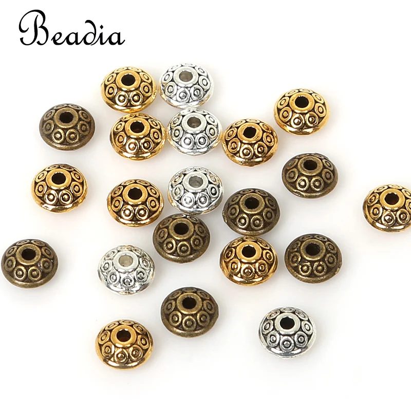 

Wholesale 100PCS/LOT Factory Price Mixed Tone Plated Metal Loose Spacer Beads Cone pattern 6mm for Jewelry Making