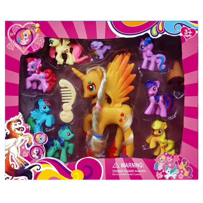 Набор цветных игрушек My Little Pony в штучной упаковке, Сумеречная искорка, Принцесса Селестия Пинки пай, пушистая фигурка, куклы, игрушки в подарок - Цвет: 12